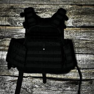 Condor MOPC Black Tactical Plate Carrier Vest MOLLE Adjustable No Plates